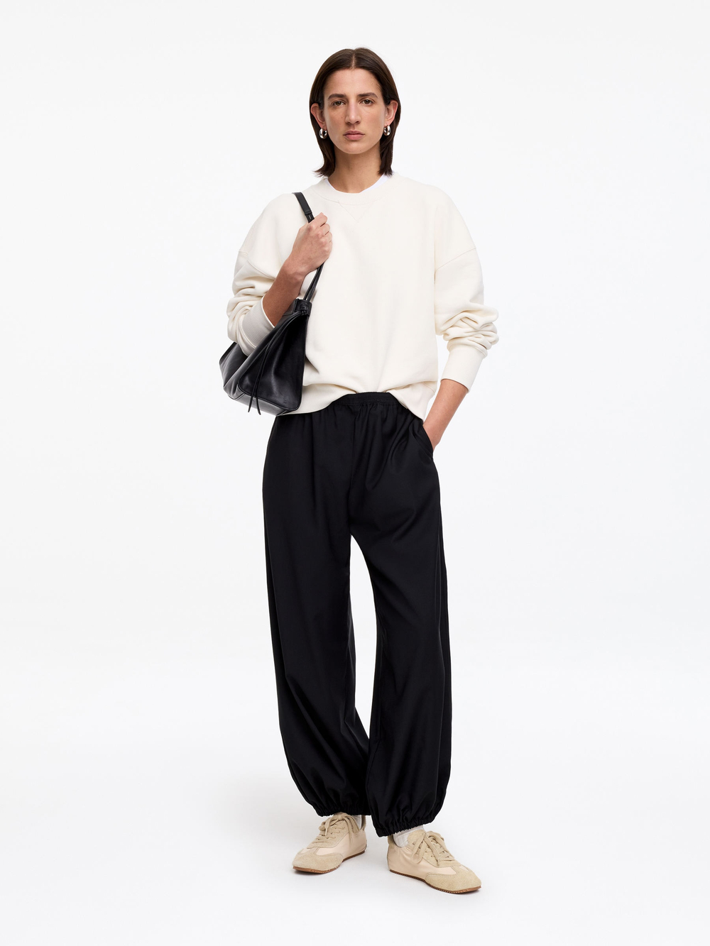 ARKET КРОССОВКИ В СТИЛЕ РЕТРО, БЕЖЕВЫЙ