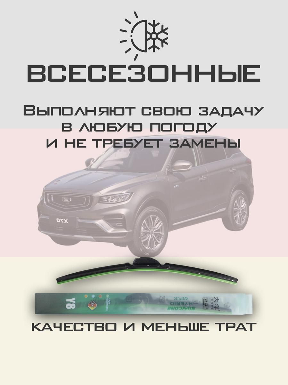 Щетки стеклоочистителя HUOYE Y8 600/425 мм на Hongqi LS7 | Push button