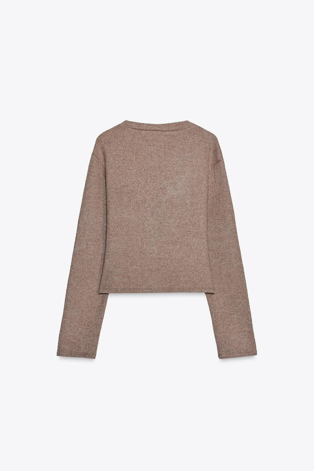 ZARA МЯГКИЙ КАРДИГАН НА ПУГОВИЦАХ, КОРИЧНЕВЫЙ МЕЛАНЖ