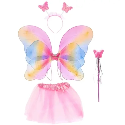 Карнавальный костюм «Волшебная сказка» (юбка,крылья,волшебная палочка,ободок)