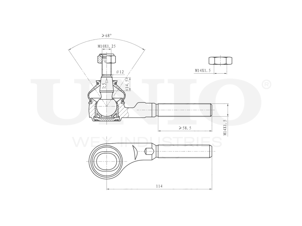 Наконечник рулевой левый UNIO SSP-10070