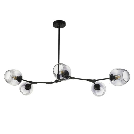 SLE154843-05 Светильник подвесной Черный/Дымчатый E27 5*40W RAMETTO