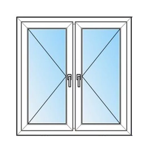 Окно 0,9х1,1 м одно стекло 2-секционное с двумя открывающимися створками