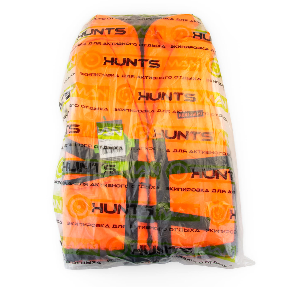 Жилет спасательный двусторонний Huntsman ПР (Оксфорд), Оранжевый/Лес