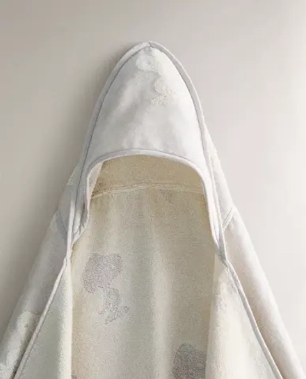 ZARA HOME ДЕТСКОЕ ПОЛОТЕНЦЕ С КАПЮШОНОМ ИЗ ВЕЛЮРА CHILDREN'S PEANUTS™, СЕРЫЙ