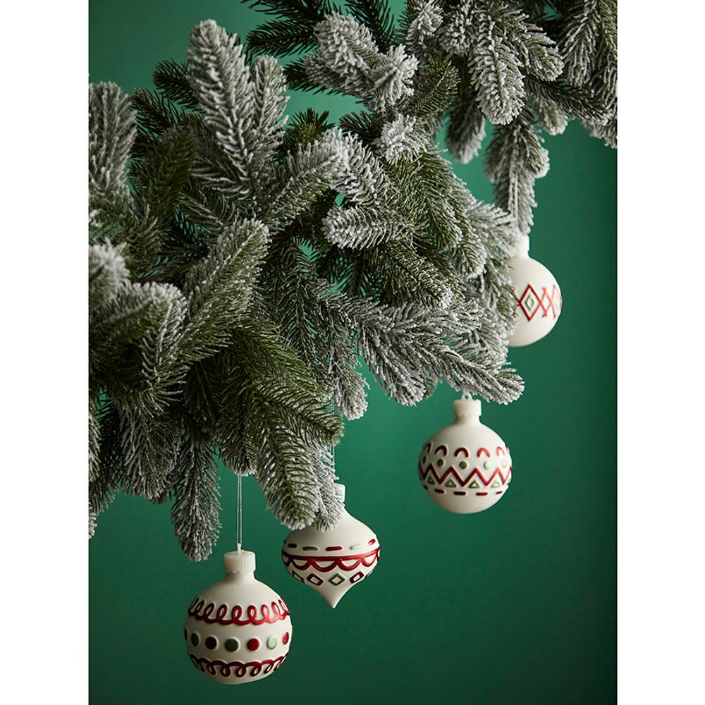 Набор ёлочных украшений с подсветкой Festive embroidery из коллекции New Year Essential, 4 шт.