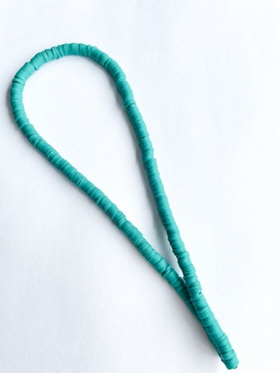 1637-и Нить каучуковых бусин, 6мм, изумрудный