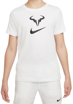 Футболка для мальчика теннисная Nike Court Dri-Fit Tee Rafa - white