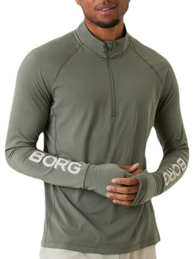 Мужская теннисная кофта Björn Borg Borg Midlayer Half Zip - castor grey