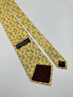 Галстук жёлтый «Козы» Salvatore Ferragamo
