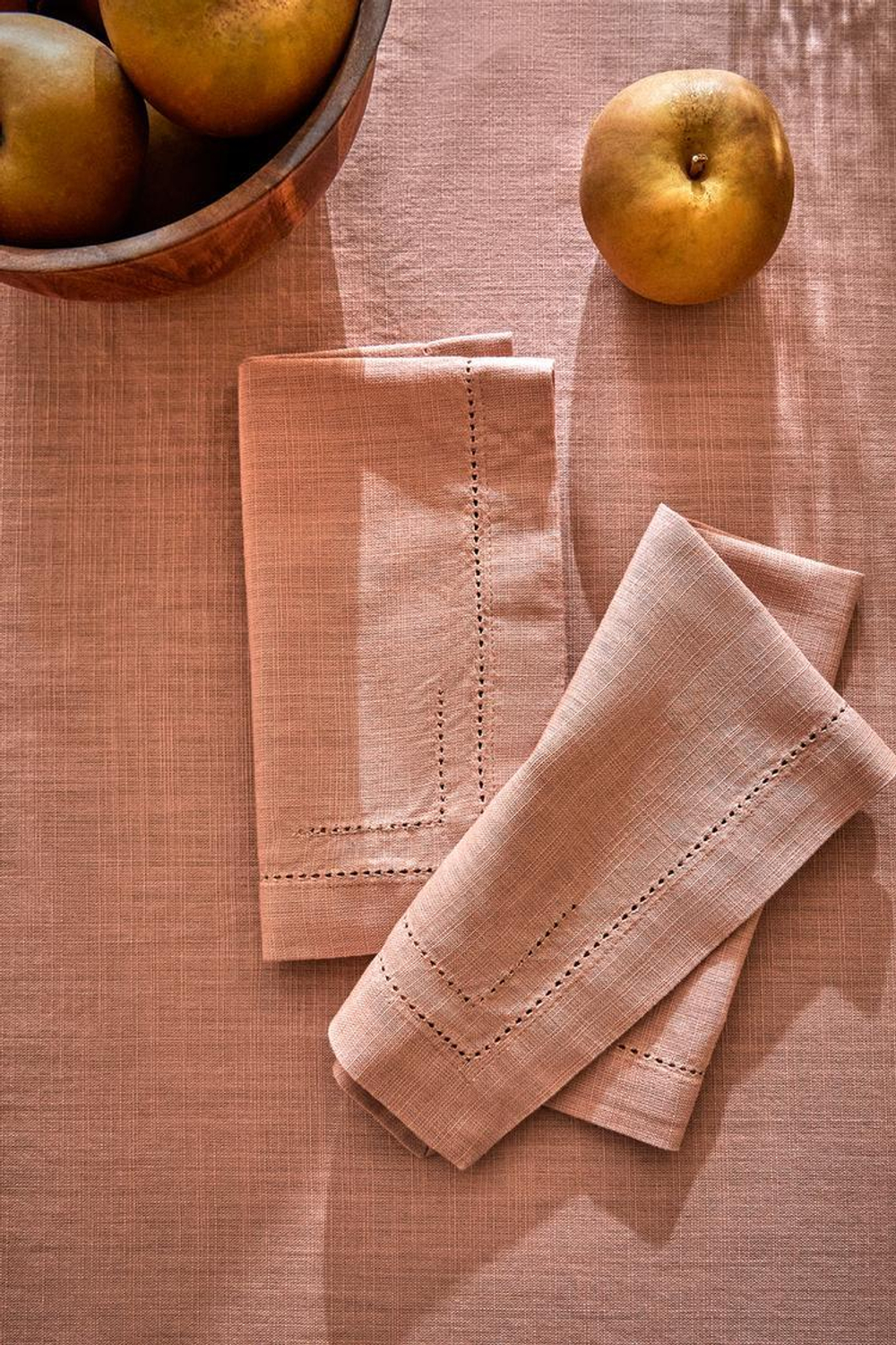 ZARA HOME АЖУРНАЯ ХЛОПКОВАЯ САЛФЕТКА (2 В УПАКОВКИ), РОЗОВЫЙ