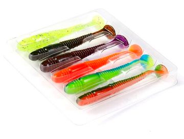 Виброхвосты съедобные LJ Pro Series TIOGA 3.4in (8,64 см), цв. MIX1, 6 шт.