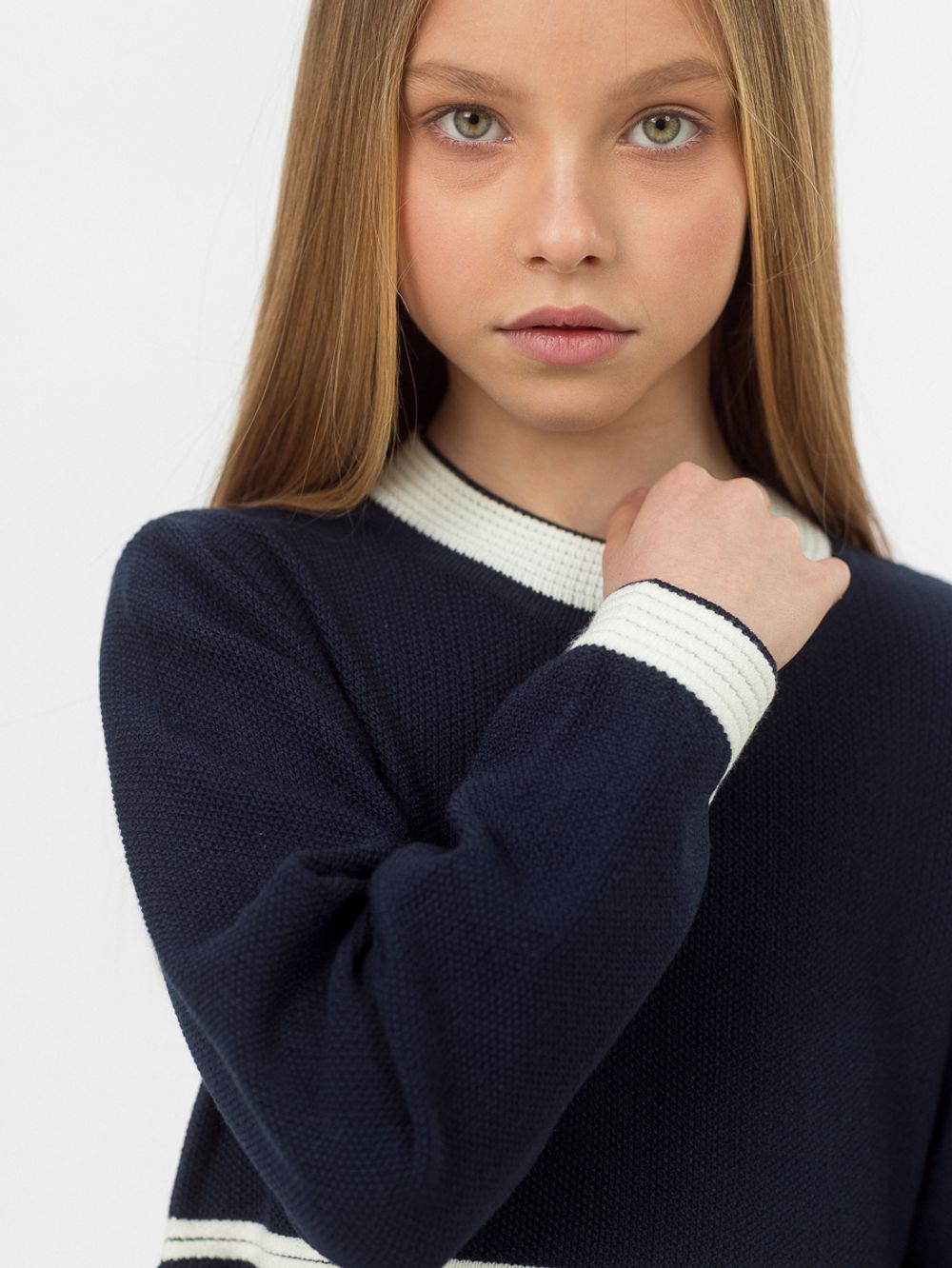 Платье для девочки в школу AT1017 синий