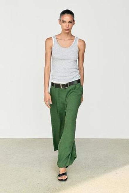 Massimo Dutti Свободные брюки, сине-зеленый