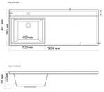 Раковина BelBagno 120 L BB1200/480-LV-MR-L Белая