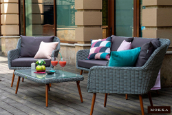 Комплект плетеной  мебели MOKKA RIMINI (стол кофейный, 2 кресла, диван 2 х-местная)