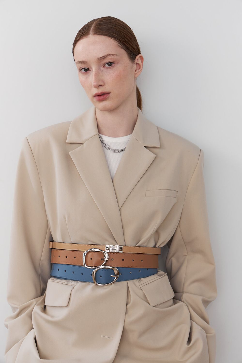 ТОНКИЙ РЕМЕНЬ С ЗАМОЧКОМ BEIGE|NUDE