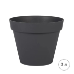 Горшок цветочный EDA 3 л, диаметр 20 см, серый
