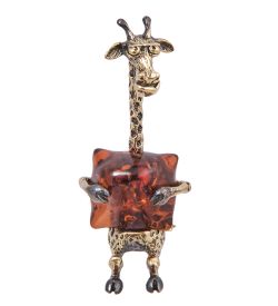 Народные промыслы AM-4096 Фигурка «Жираф Мелман» (латунь, янтарь)