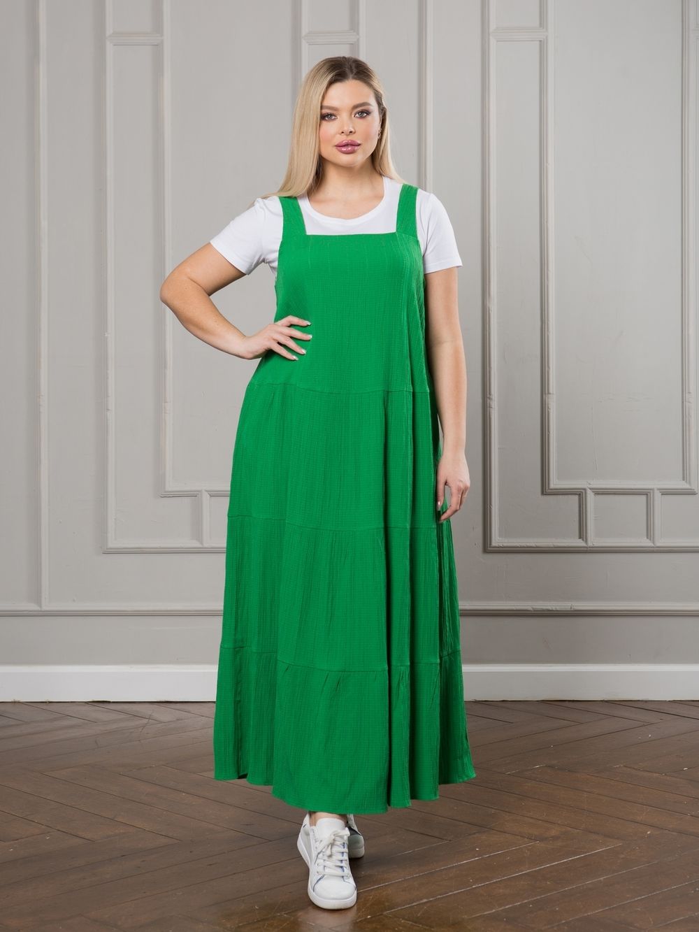 Сарафан 1251 серый Novita (Акция)