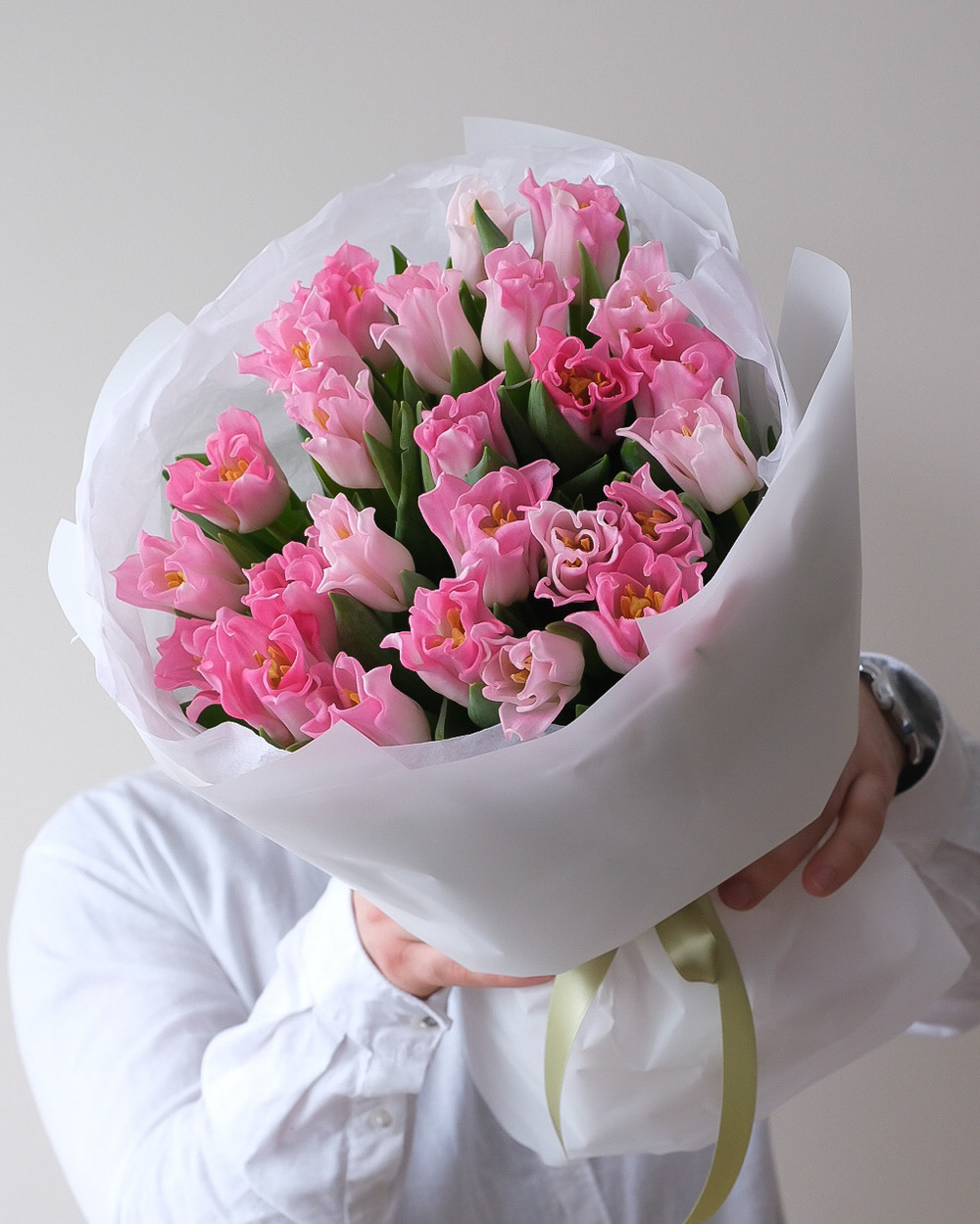 Моно из 25 пионовидных тюльпанов Краун ов Династи