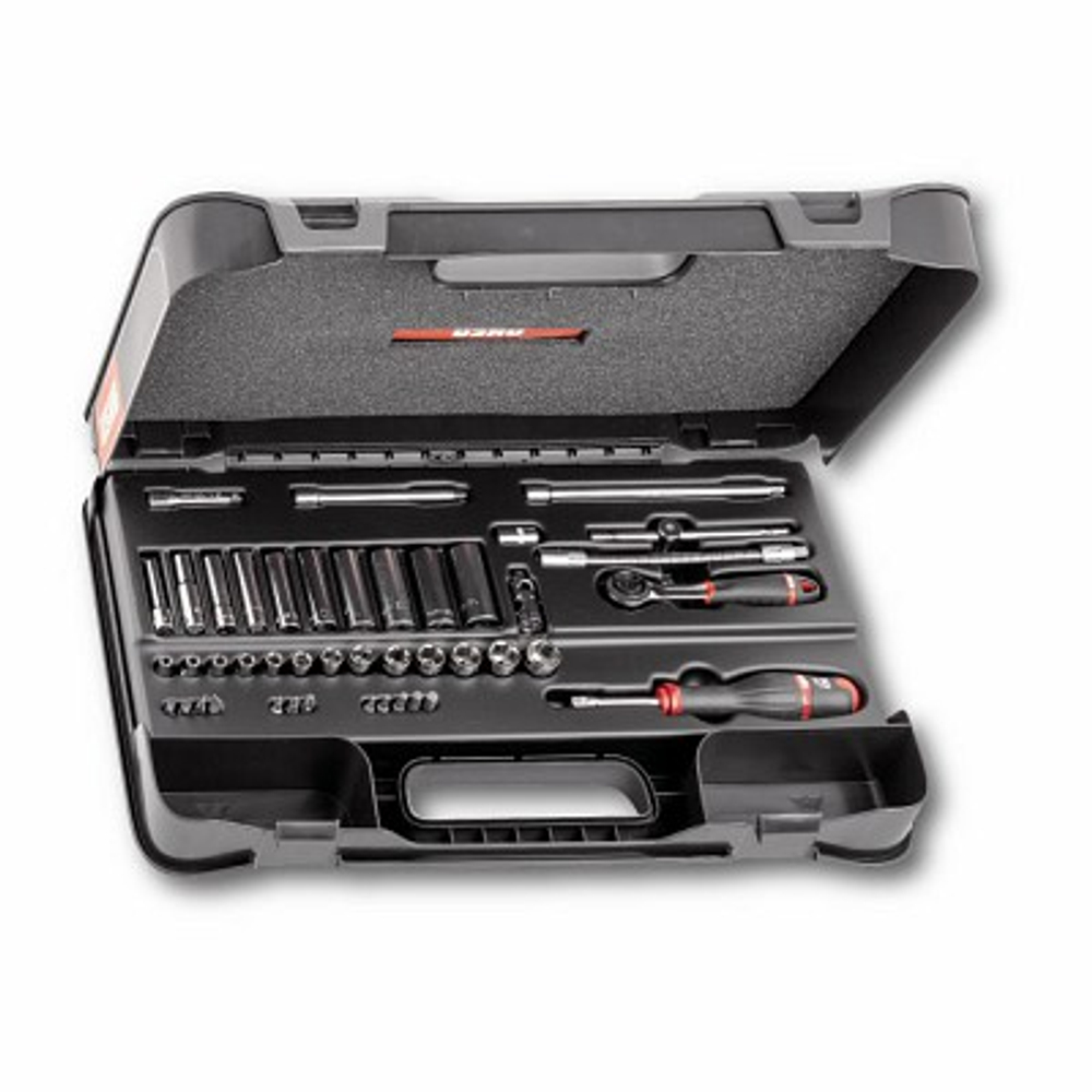 607 1/4 EA Набор головок и принадлежностей 1/4" в пластиковом кейсе, 44 предметов, USAG (Италия)