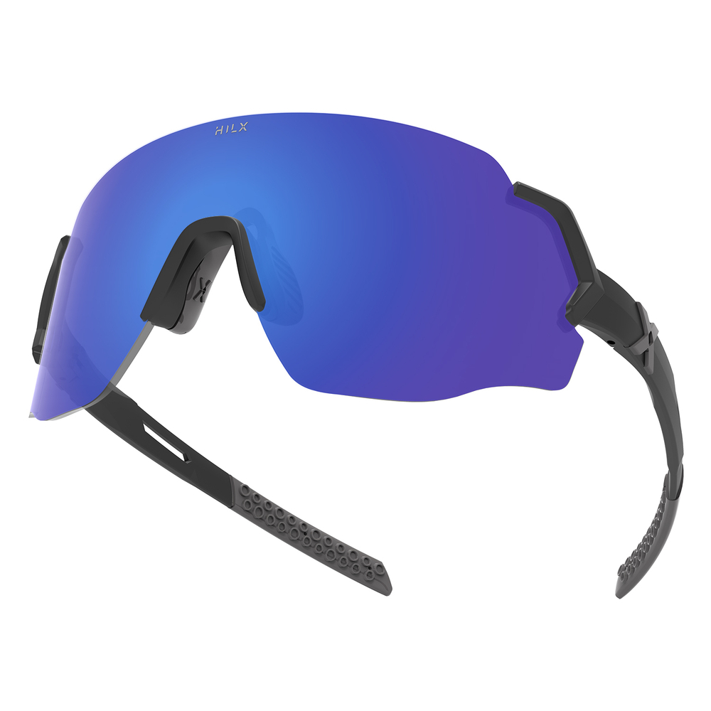 Спортивные очки HILX Savage (L) / Matt Black Grey / Blue Lens
