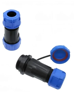 Разъем герметичный SP17 водонепроницаемый, 2 контакта, соединительный, вилка+розетка (IP68,10А,12-220В).