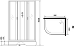 Душевая кабина Niagara Classic 90х80 R NG-33984-14RBKG с гидромассажем