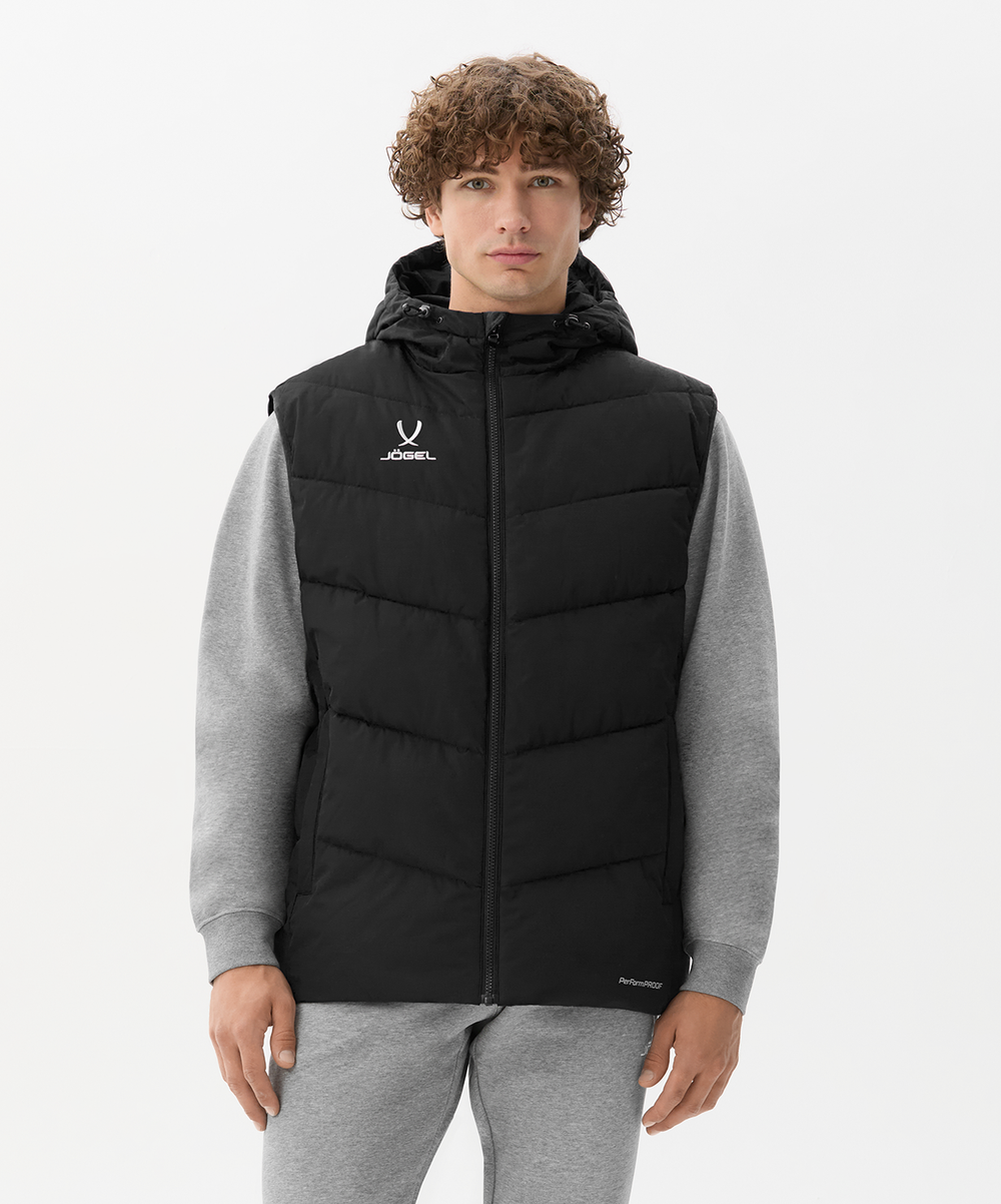 Жилет утепленный c капюшоном JÖGEL ESSENTIAL PerFormPROOF Padded Hooded Vest, черный
