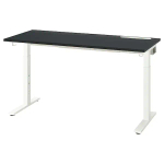 Письменный стол с регулировкой по высоте - IKEA MITTZON/МИТТЗОН ИКЕА, 140х60х65-85 см, белый/черный