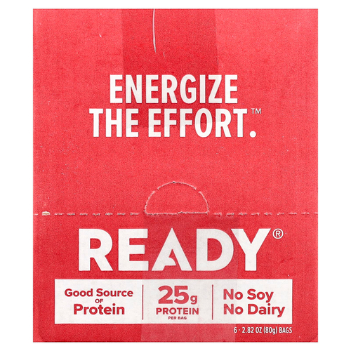 Ready, Протеиновые шарики, барбекю, 6 пакетиков по 80 г (2,82 унции)