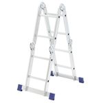 Лестница-трансформер, 4 х 2 ступени, до 3 м, шарнирная, алюминиевая, Сибртех, 97879