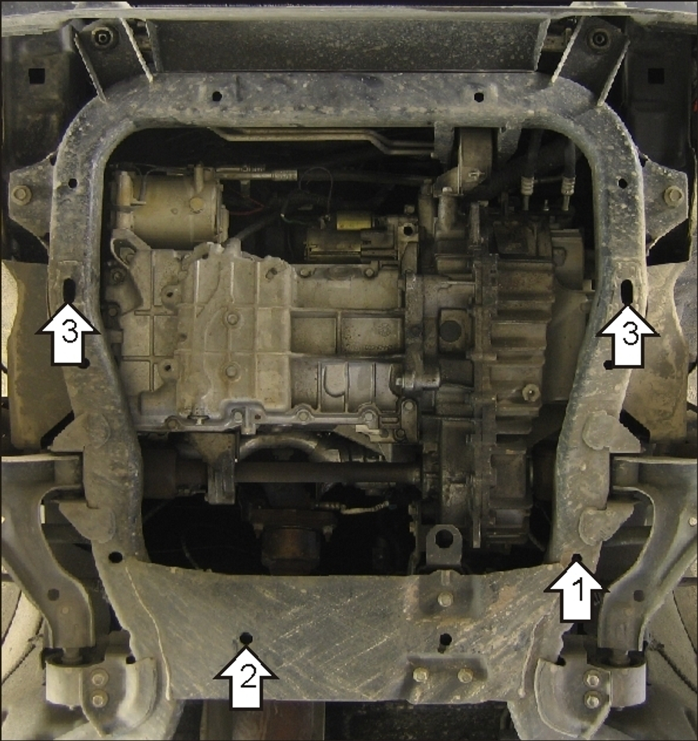 Защита картера Двигателя, КПП. 2 мм, Сталь. для Saturn VUE 2001-2006 MOTODOR.04401