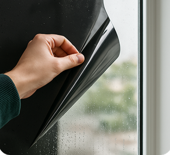 Наклейка пленки на стекло  и тонировка