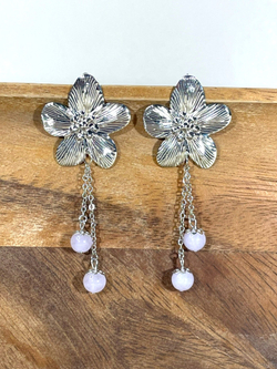 Серьги Сакура с аквамарином