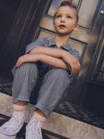 Комбинезон джинсовый для девочки Next E87-242, Синий, Белый