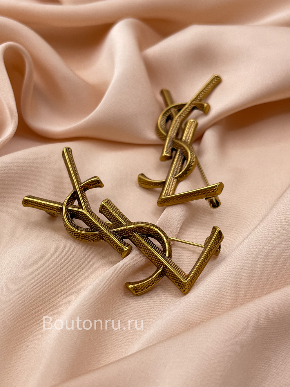 Брошь СЛ. бронзовая состаренная 5,5 см