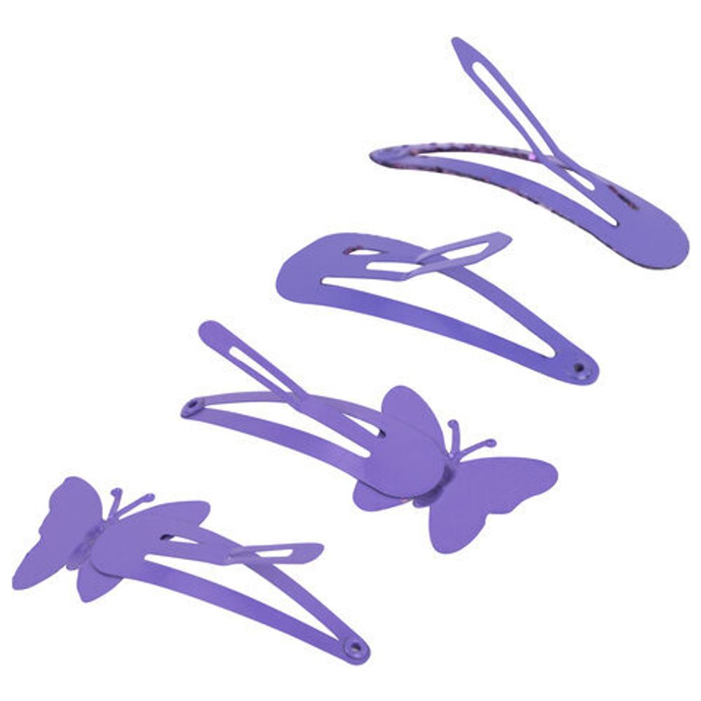 Заколки для волос НАБОР 4 шт., 5 см, клик-клак, с декоративными элементами, АССОРТИ, MONTE VITA, 457090