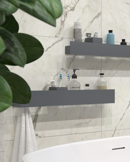 Полка-органайзер с двумя секциями Loco 60 (нерж. графит)