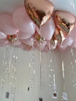 Воздушные гелиевые шарики с доставкой по Хабаровску розовое золото/розовый фото №4645