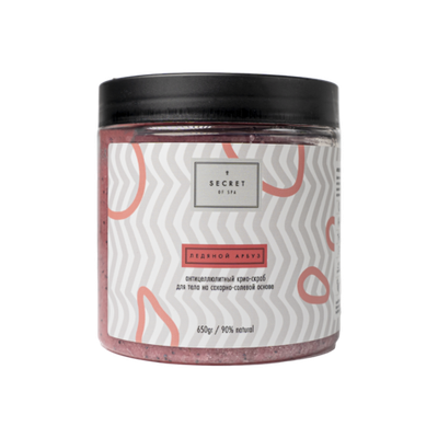 Антицеллюлитный крио-скраб на сахарно-солевой основе «Ледяной арбуз» (Оsso Nero) SECRET OF SPA 650 г