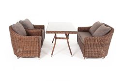"Кон Панна" обеденная группа плетеная, цвет коричневый