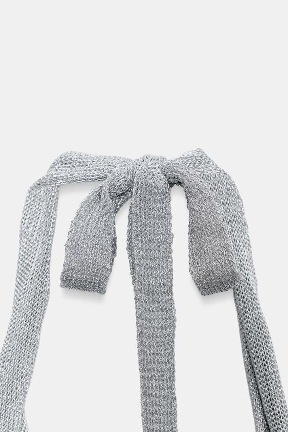 ZARA ТОП ХАЛТЕР С БЛЕСТЯЩЕЙ НИТЬЮ, СЕРЕБРИСТЫЙ