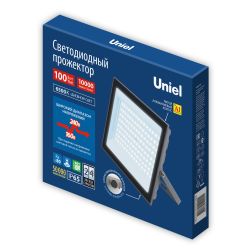 ULF-F23-100W-6500K IP65 160-240V GREY Прожектор светодиодный. Дневной свет 6500K. Корпус серый. TM Uniel