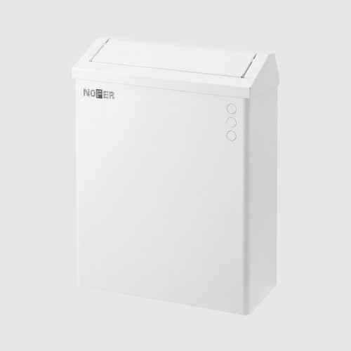 Контейнер для мусора настенный с крышкой push-open 23 л. нерж сталь NOFER 14078.W белый