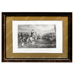 Роджерс Дж. Вашингтон принимает командование армией в Кембридже. Гравюра. 2-я пол. XIX в.