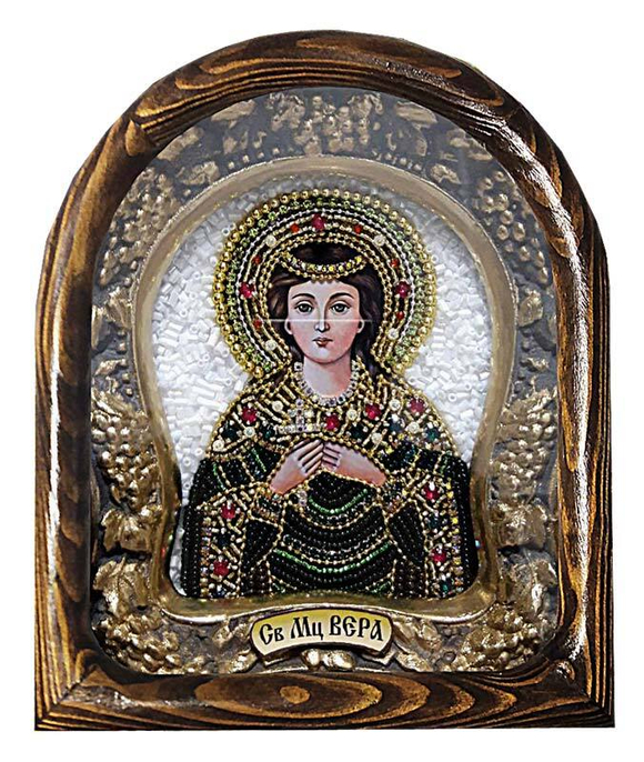 Дивеевская икона святая мученица Вера, печать, бисер