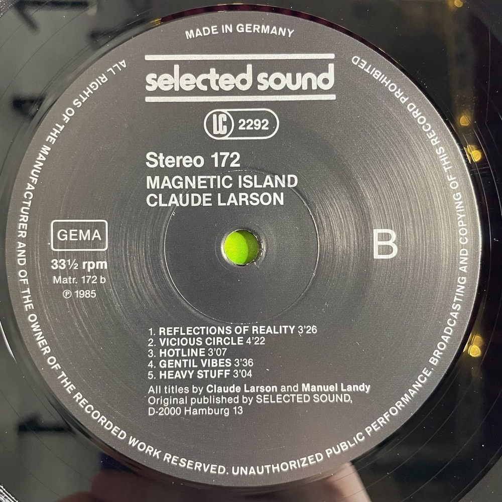 Винтажная виниловая пластинка LP Claude Larson Magnetic Island (Germany 1985)