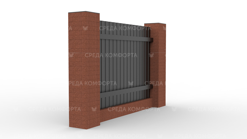 Забор из профлиста ZBR0017